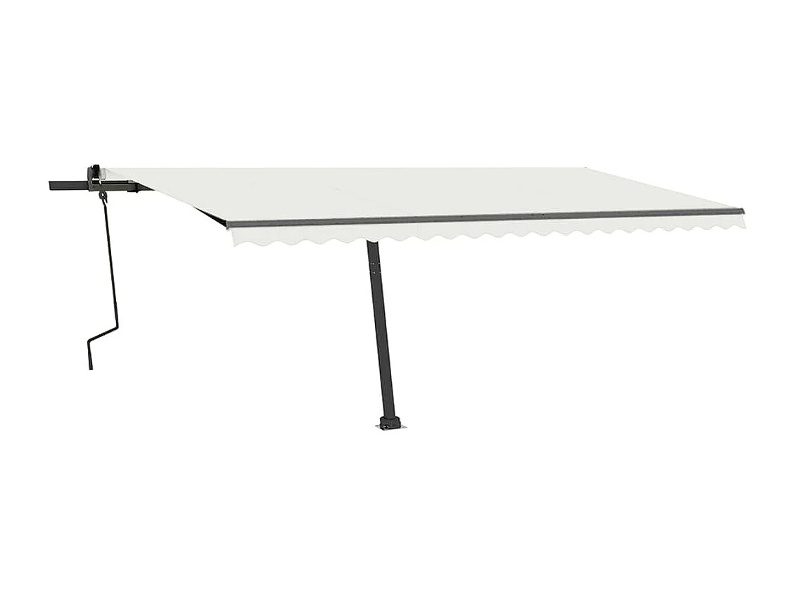 Markise Manuell Einziehbar mit LED 500x350 cm Creme