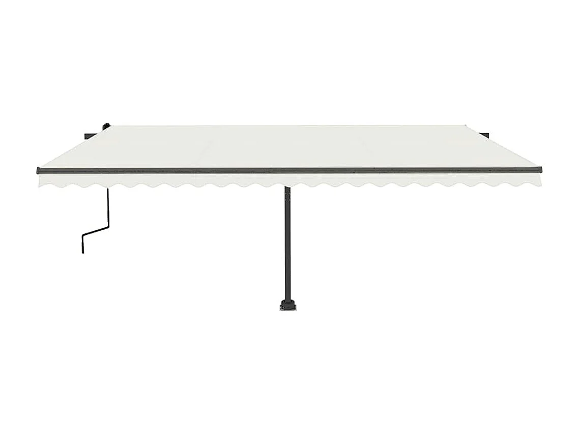 Markise Manuell Einziehbar mit LED 500x350 cm Creme
