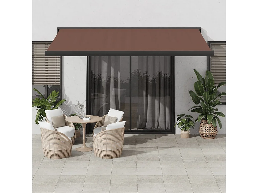 Tenda Sole Retrattile Manuale 400x300 cm Marrone