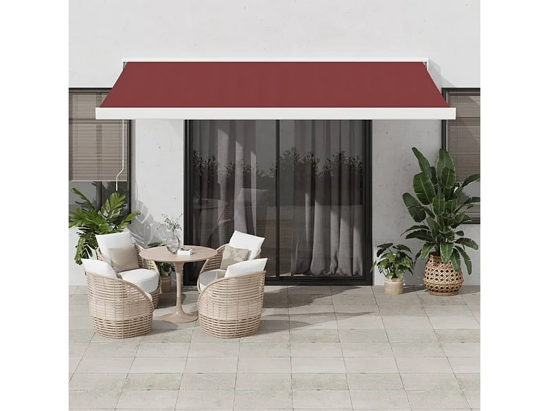 Luifel handmatig uittrekbaar 400x300 cm bordeauxrood