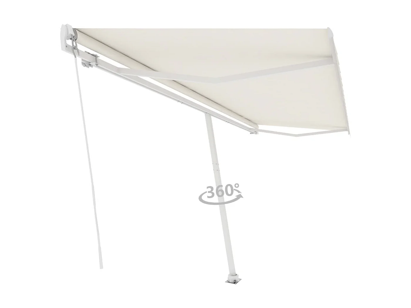 Toldo de pie retráctil manual color crema 500x300 cm