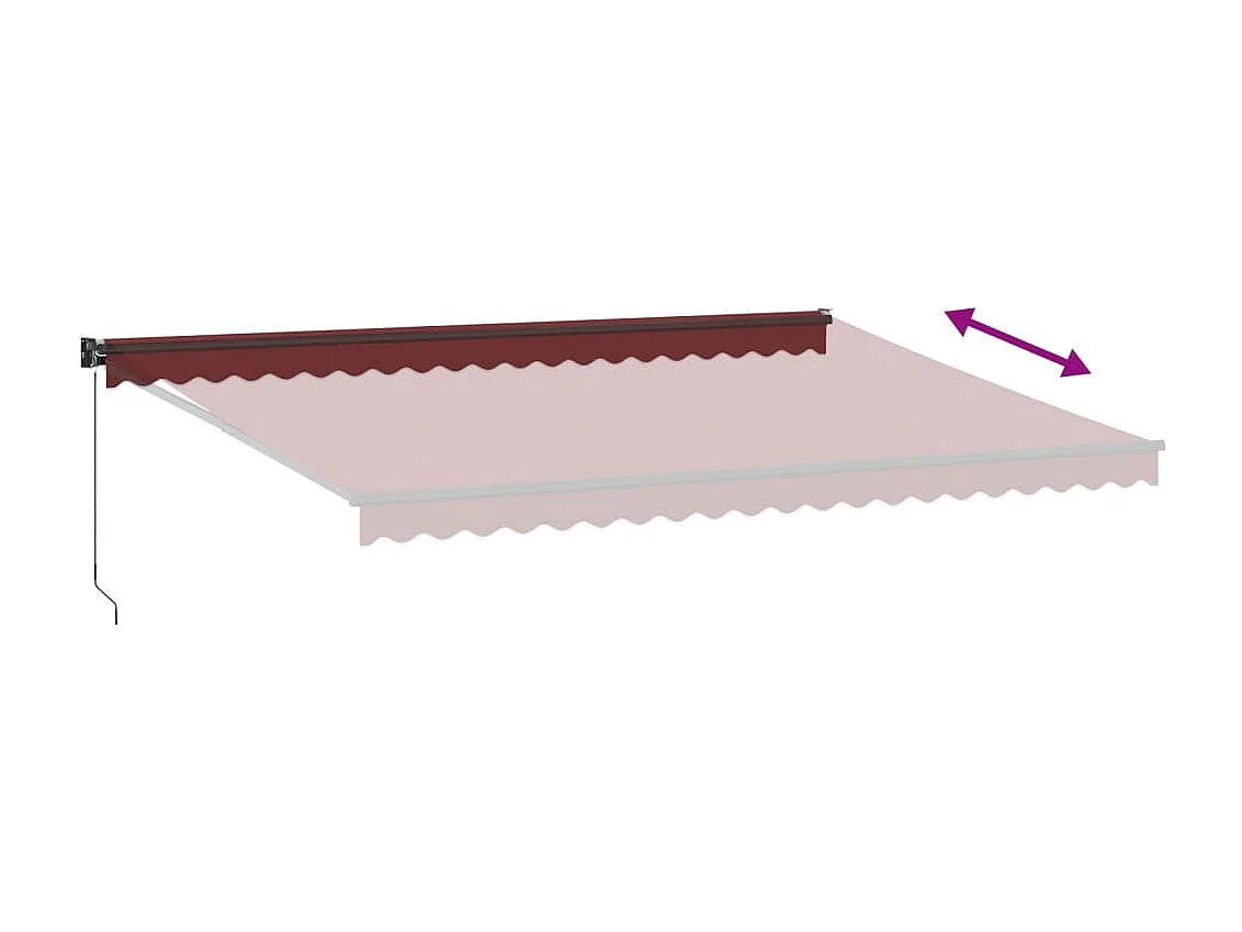 Auvent manuel rétractable bordeaux 500x300 cm