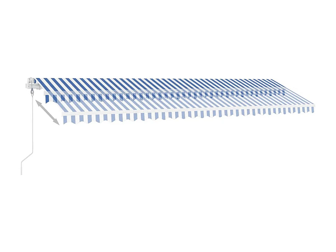 Tenda Automatica con Sensore Vento e LED 600x300 cm Blu Bianca