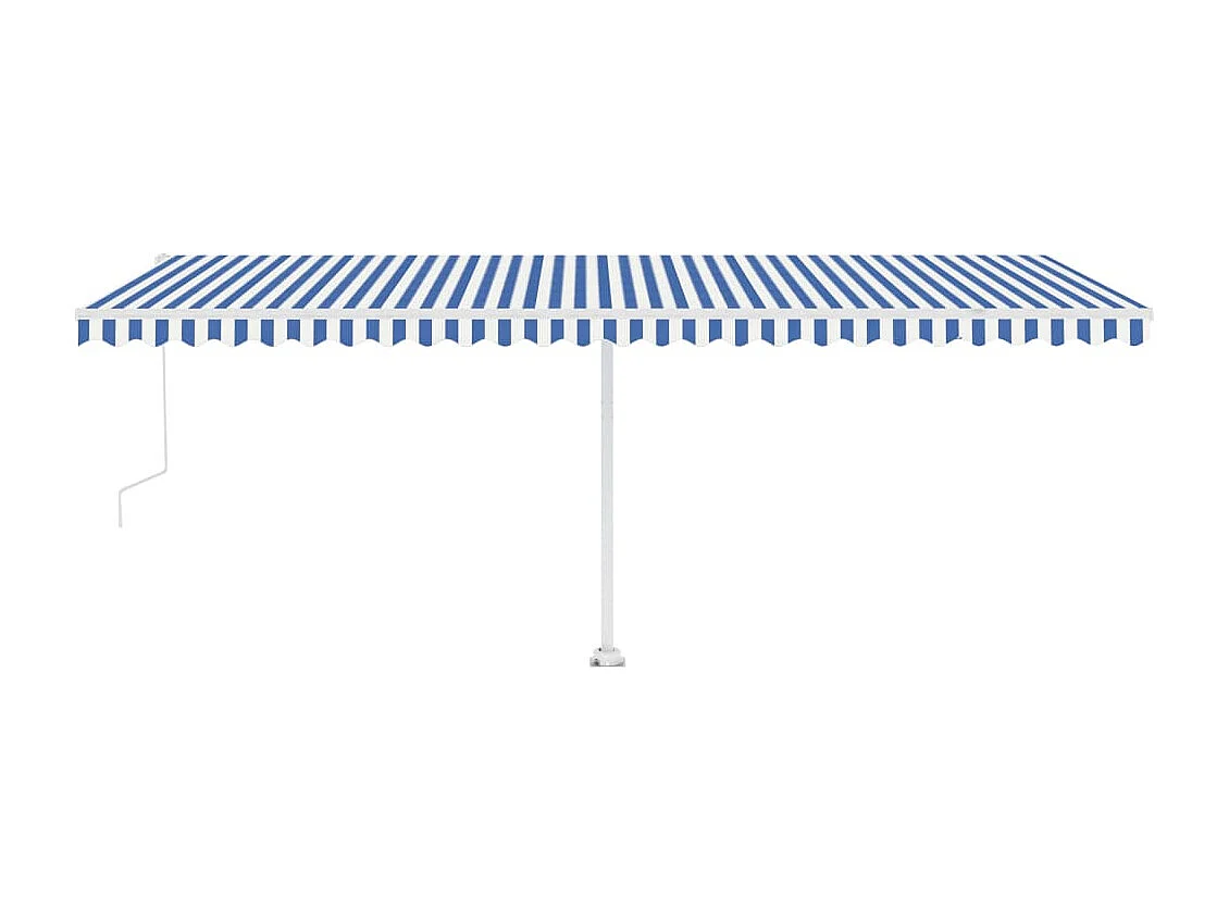 Tenda Automatica con Sensore Vento e LED 600x300 cm Blu Bianca
