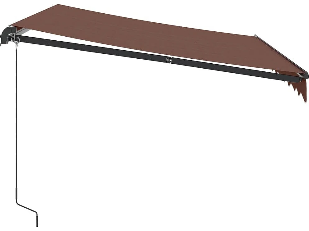 Toldo retrátil manual com luzes LED 300x250 cm castanho