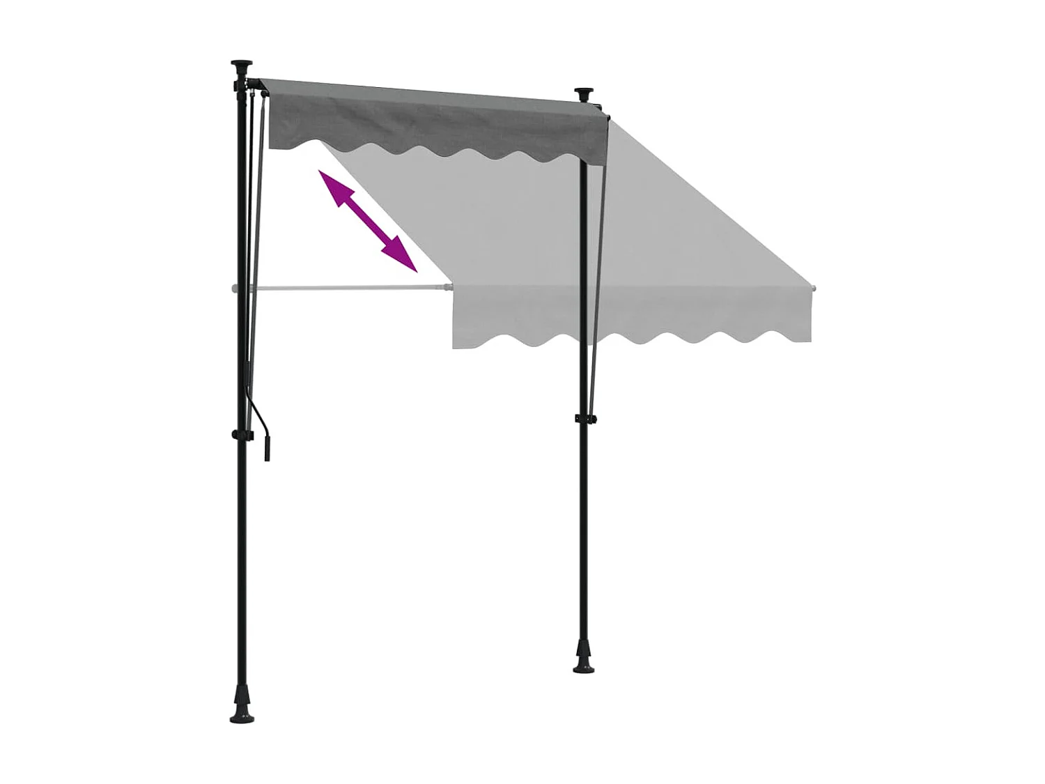 Tenda da Sole Retrattile Antracite 150x150 cm Tessuto e Acciaio