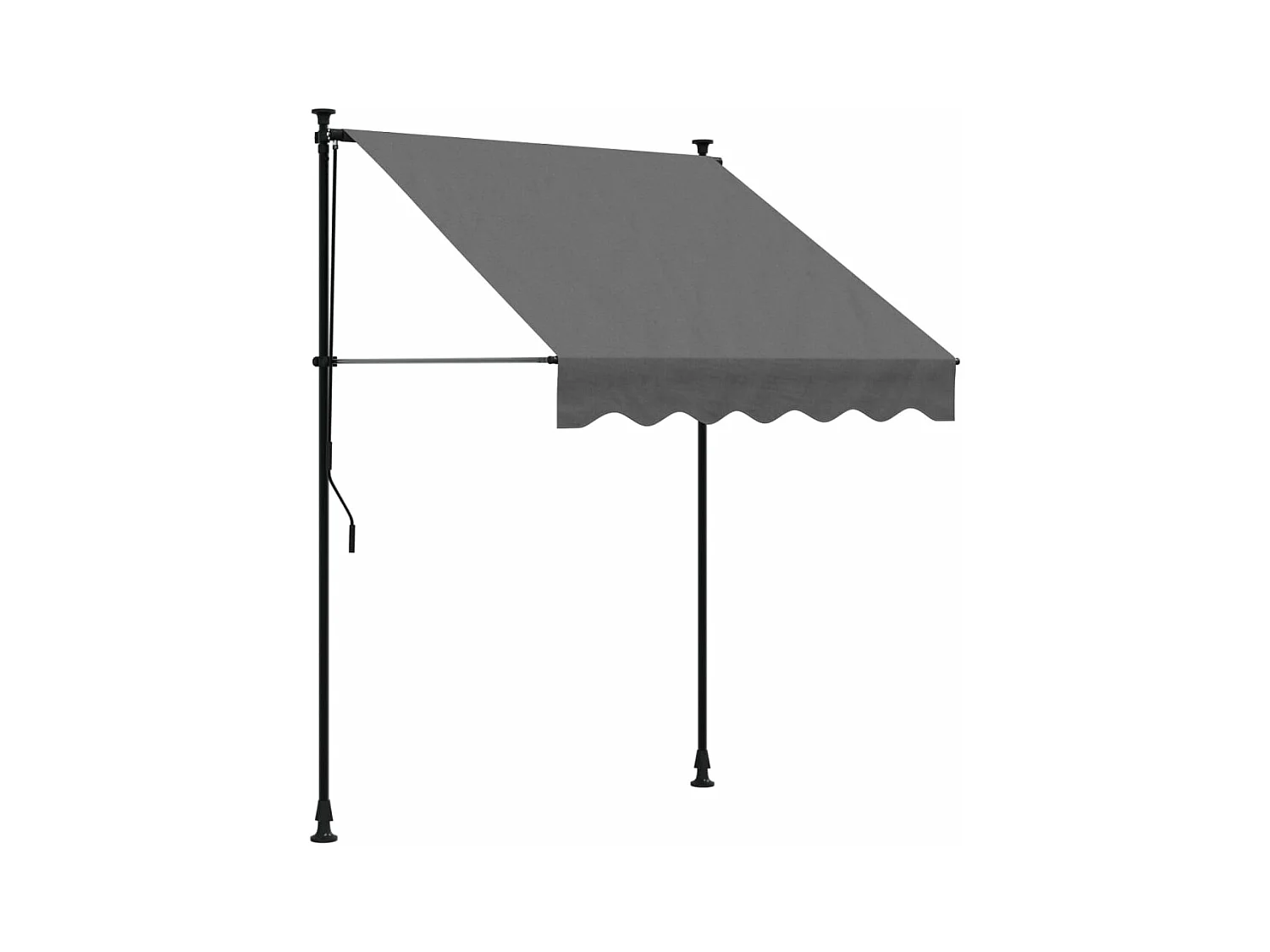 Auvent rétractable anthracite 150x150 m tissu et acier