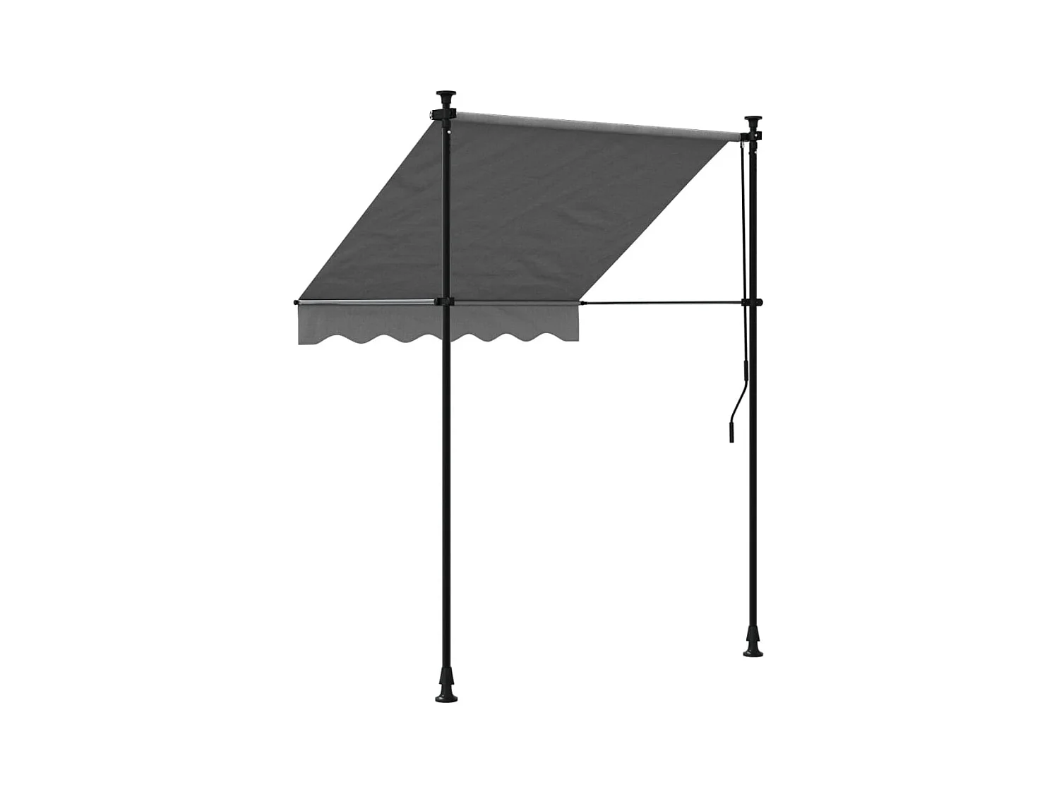 Auvent rétractable anthracite 150x150 m tissu et acier