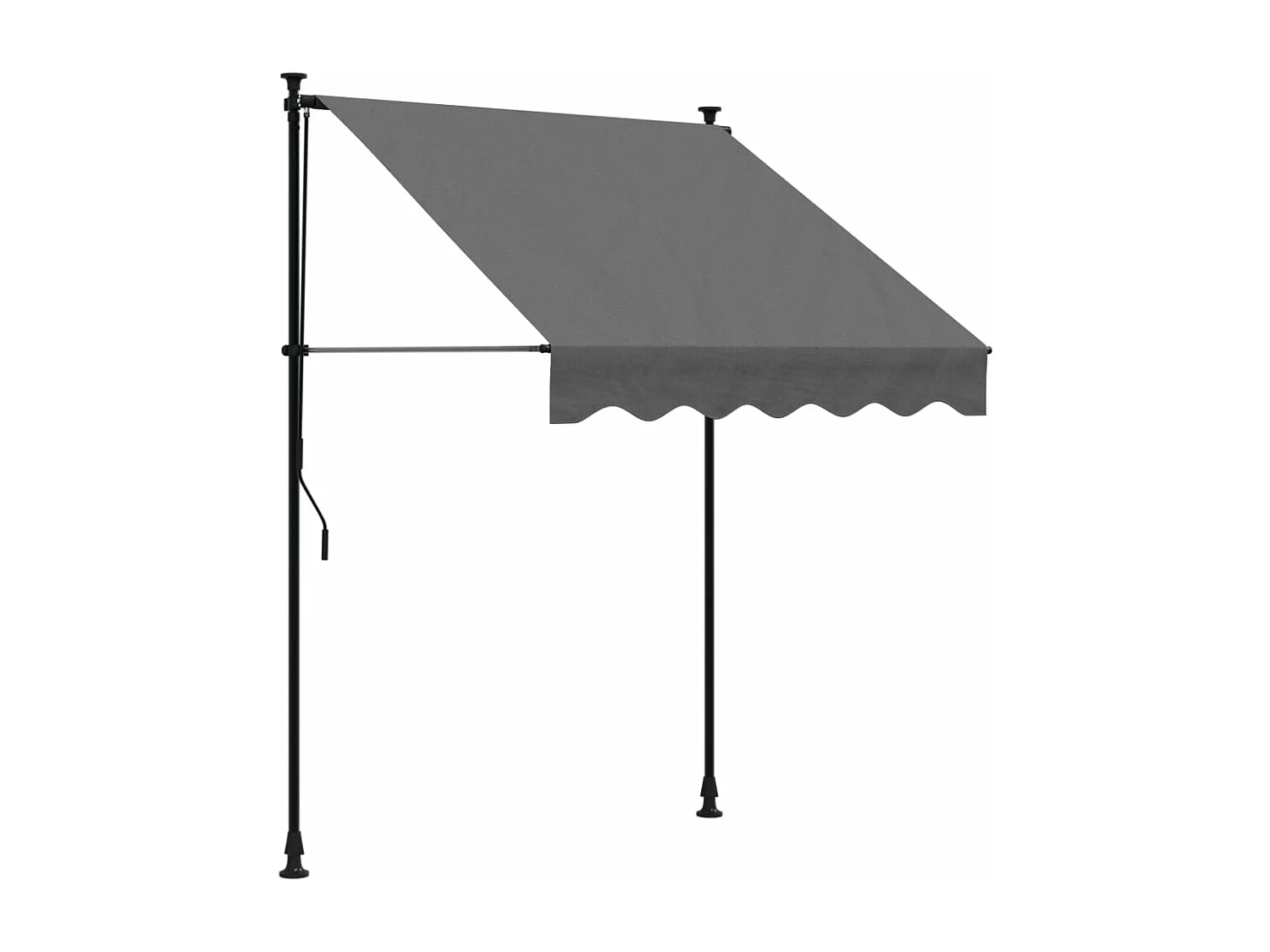 Auvent rétractable anthracite 150x150 m tissu et acier