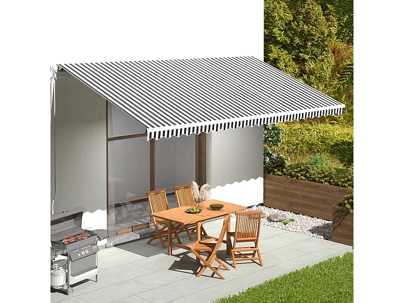 Tecido de substituição para toldo 6x3 m antracite e branco