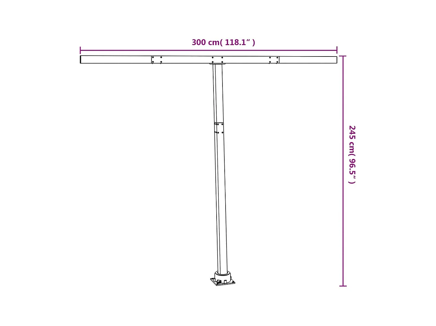 Stützen für Markisen Weiß 300x245 cm Eisen