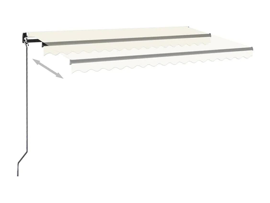 Toldo retrátil manual 450x300 cm cor creme