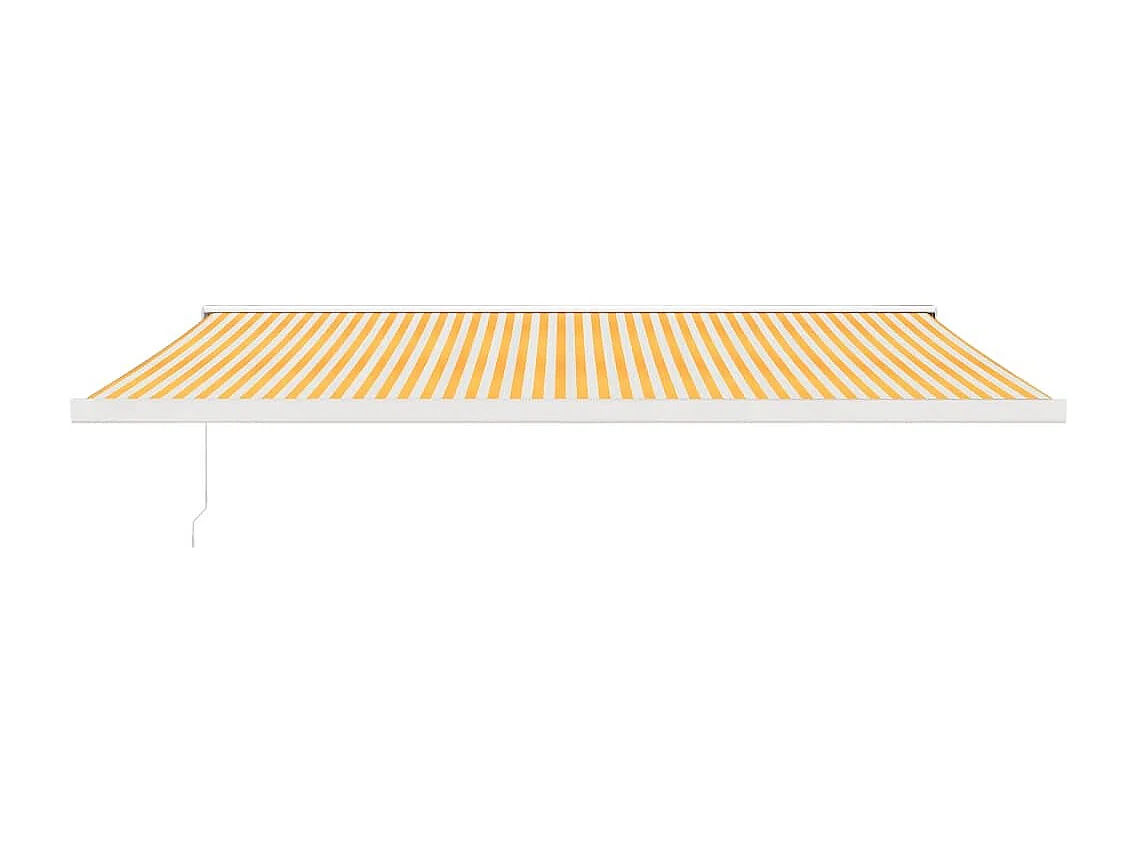 Auvent rétractable jaune et blanc 5x3 m tissu et aluminium