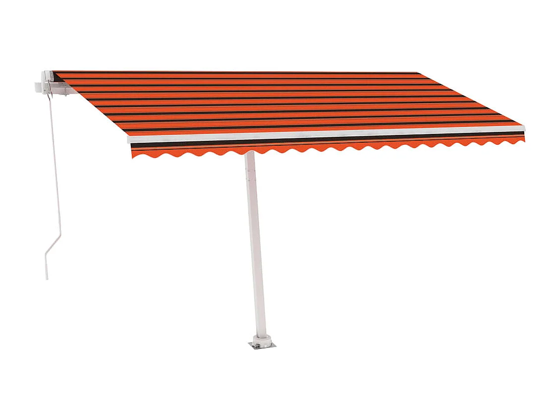 Auvent manuel rétractable avec LED 450x300 cm Orange et marron