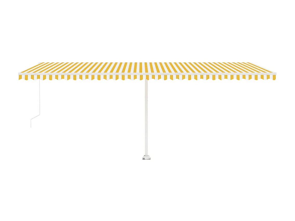 Toldo retráctil manual con luz LED amarillo y blanco 600x300 cm