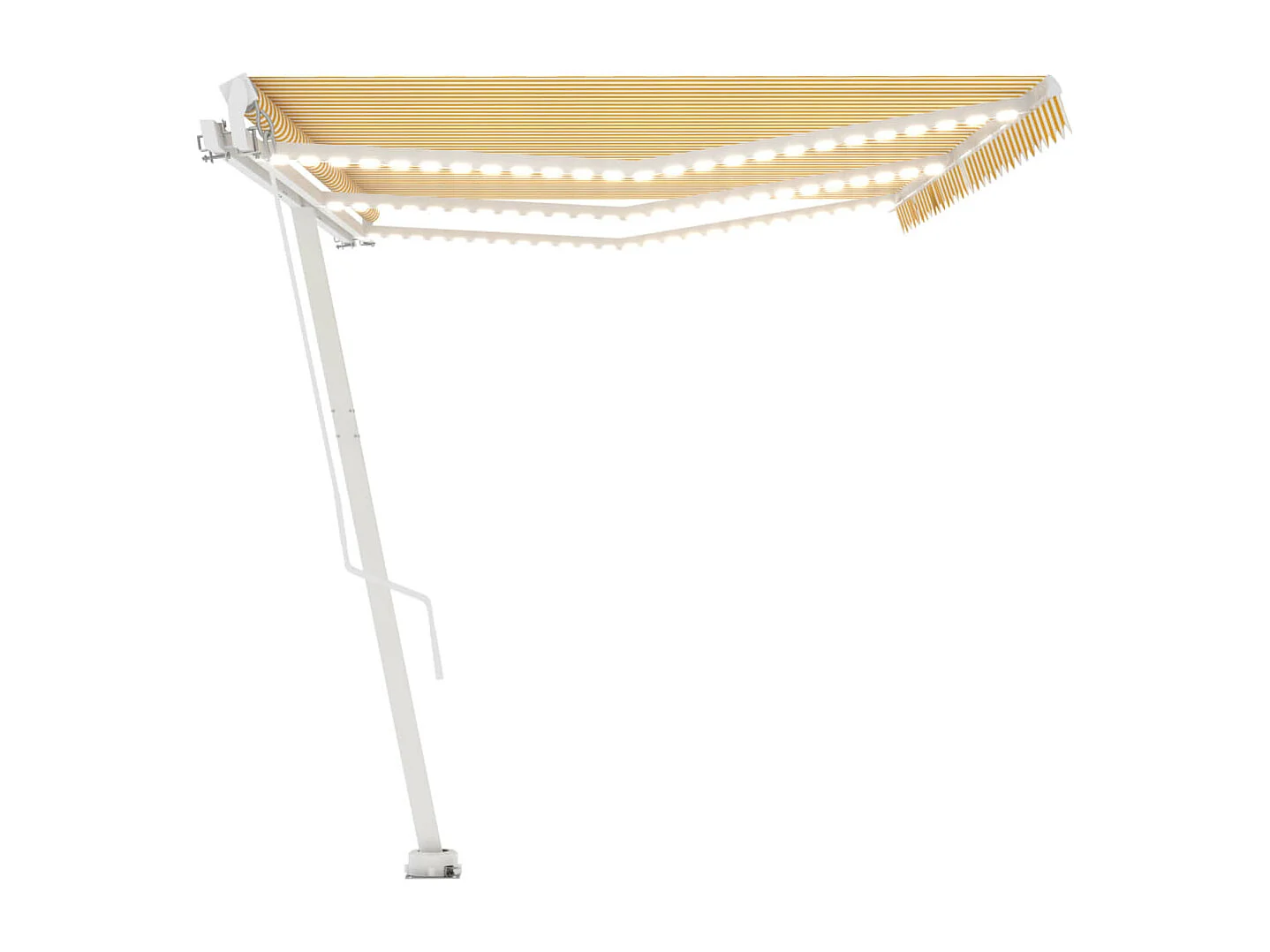 Toldo retráctil manual con luz LED amarillo y blanco 600x300 cm