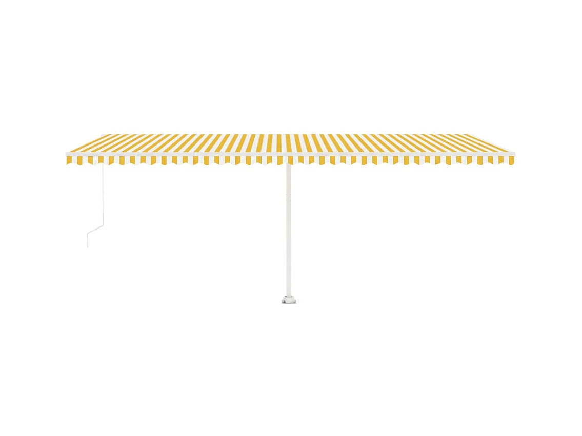 Auvent manuel rétractable avec LED 600x300 cm Jaune et blanc