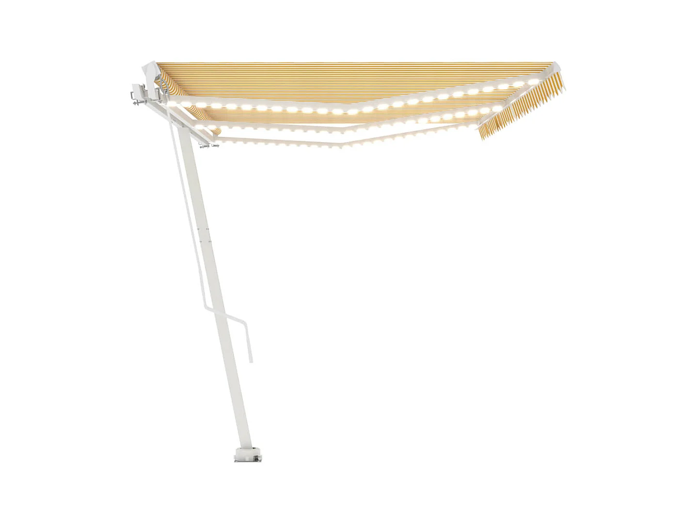 Auvent manuel rétractable avec LED 600x300 cm Jaune et blanc