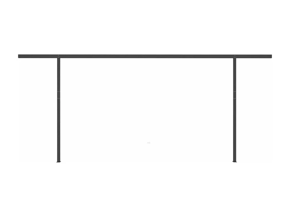 Toldo retráctil manual con postes color crema 6x3 m