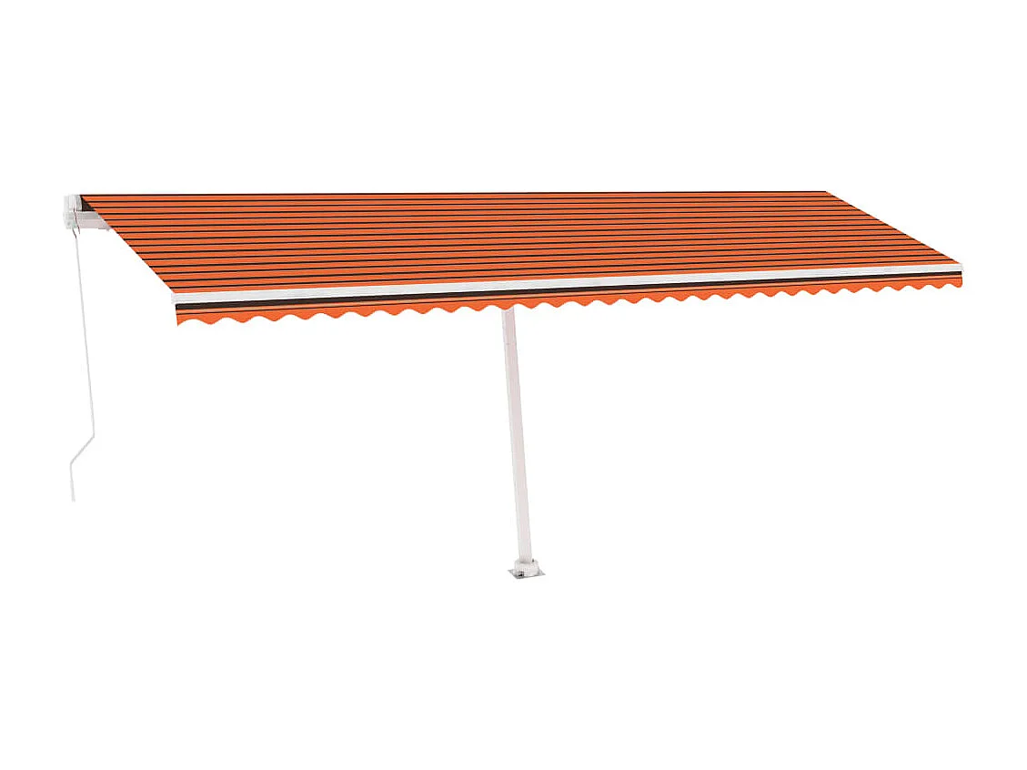 Tenda da Sole Retrattile Manuale LED 600x300 cm Arancio Marrone