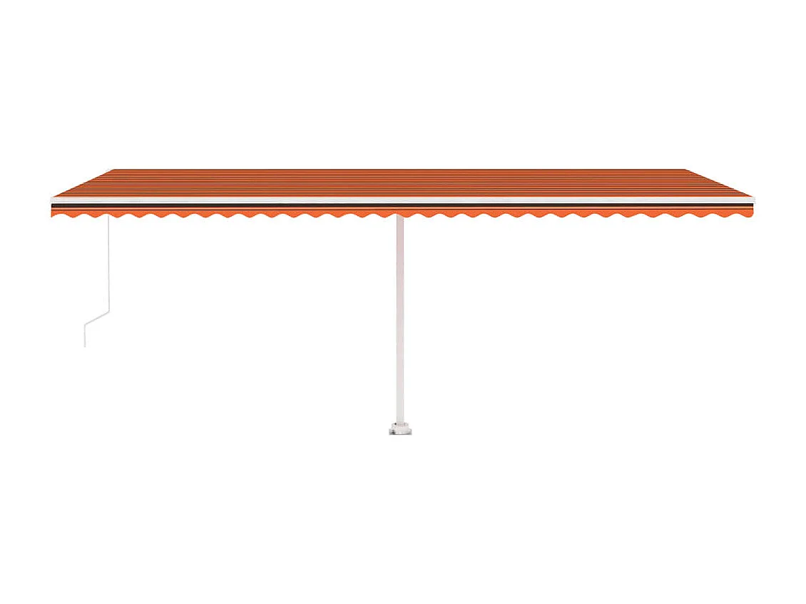 Markise Manuell Einziehbar mit LED 600x300 cm Orange Braun