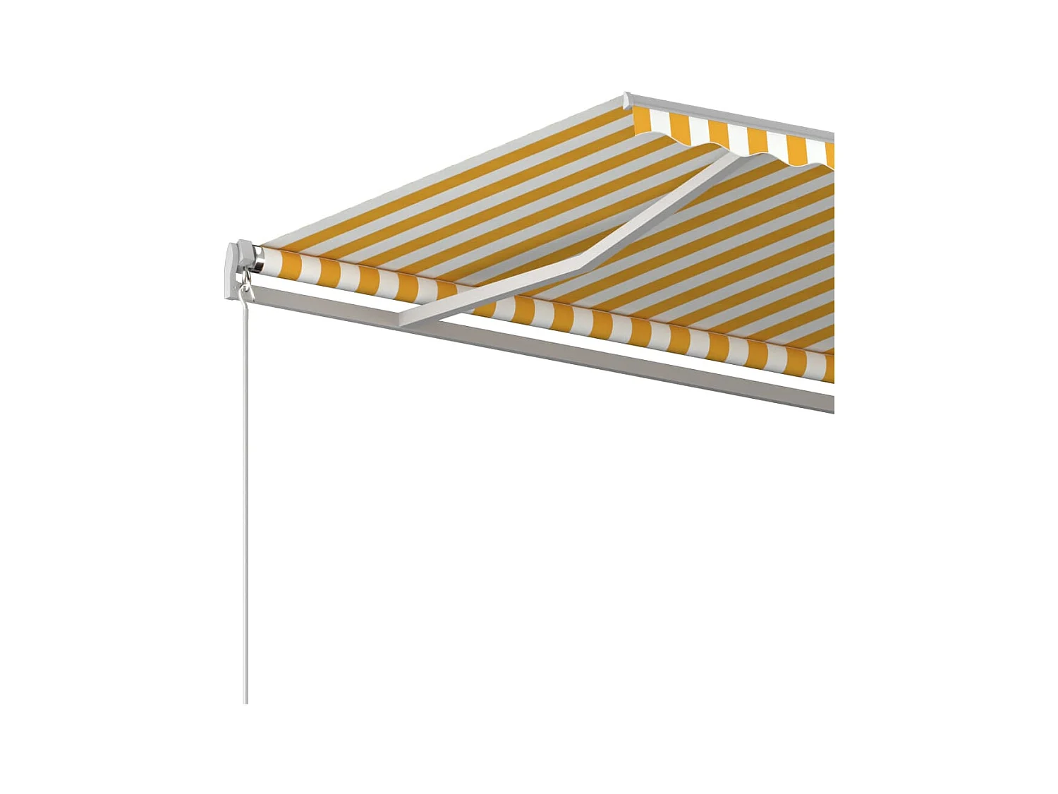 Toldo retráctil automático con postes crema 4,5x3, 5m