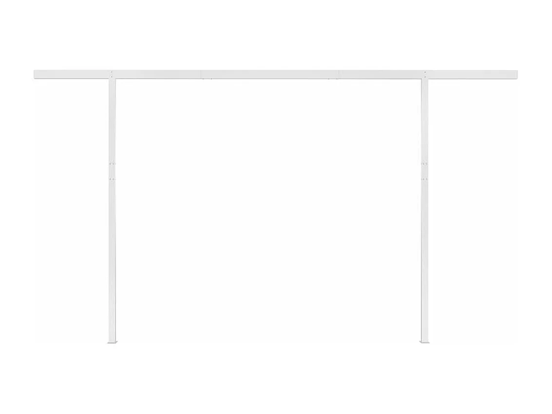 Toldo retráctil automático con postes crema 4,5x3, 5m