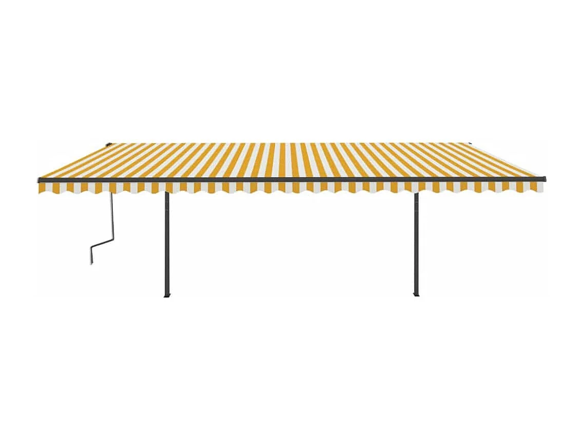 Auvent manuel rétractable avec LED 6x3 m Jaune et blanc