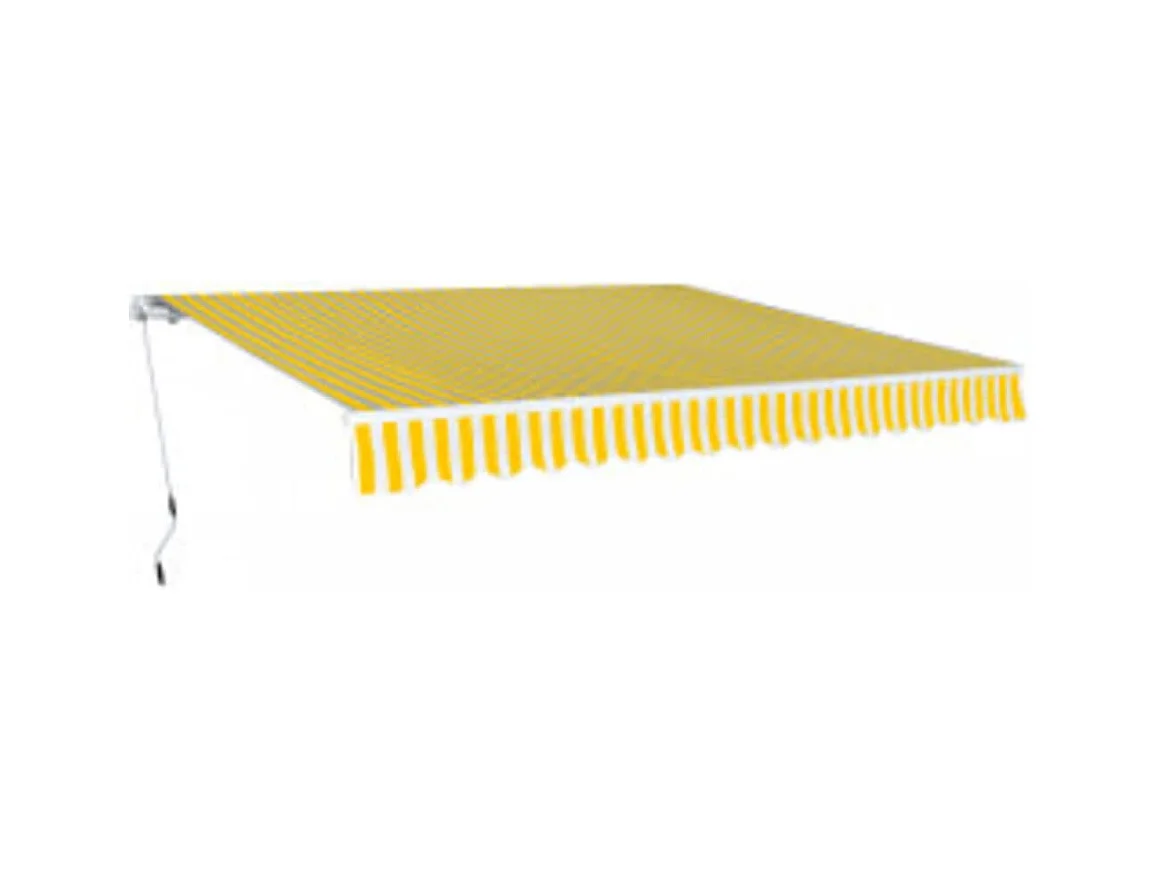 Auvent pliable manuel 600 cm Jaune/blanc