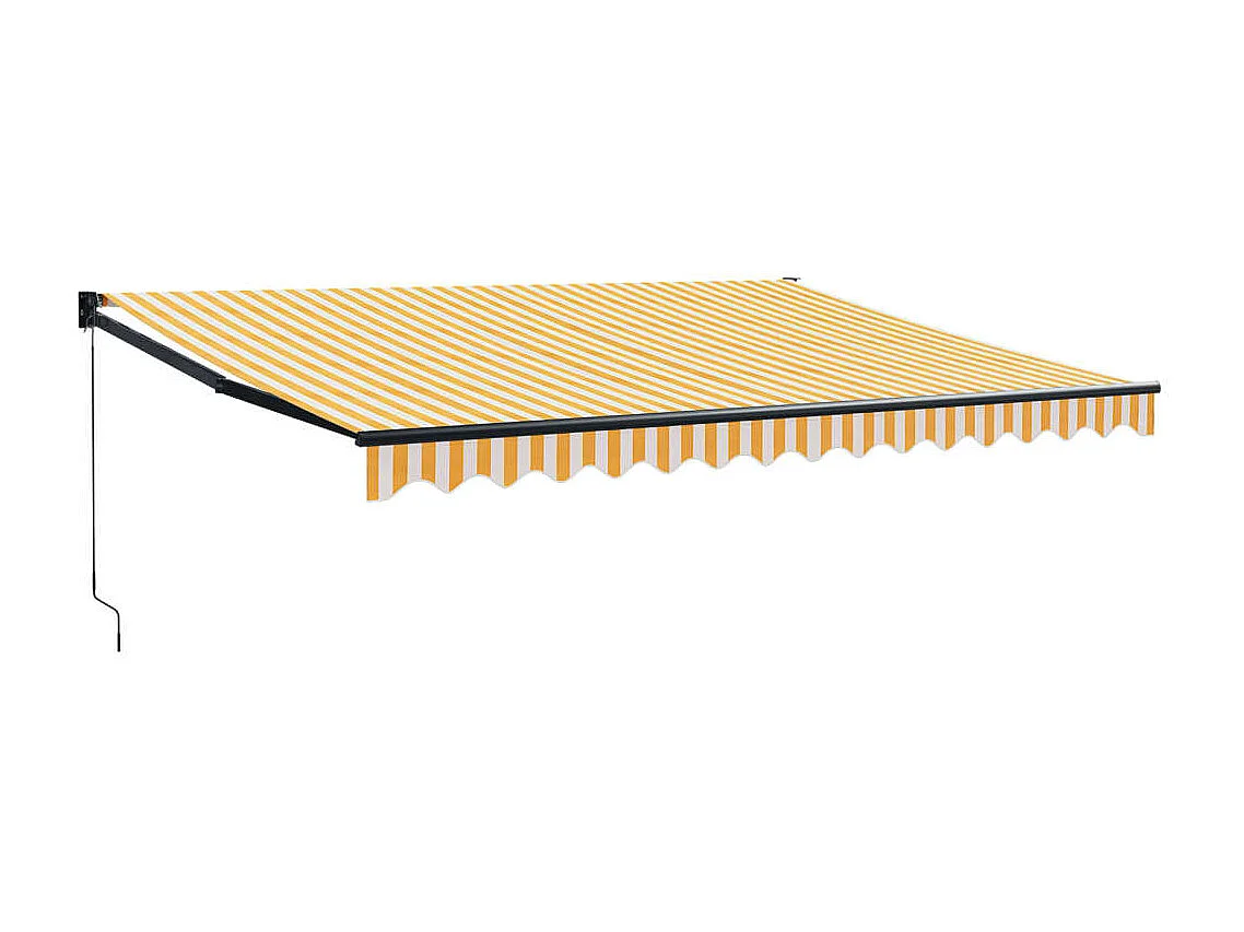 Tenda Sole Retrattile Gialla e Bianca 4x3 m Tessuto e Alluminio