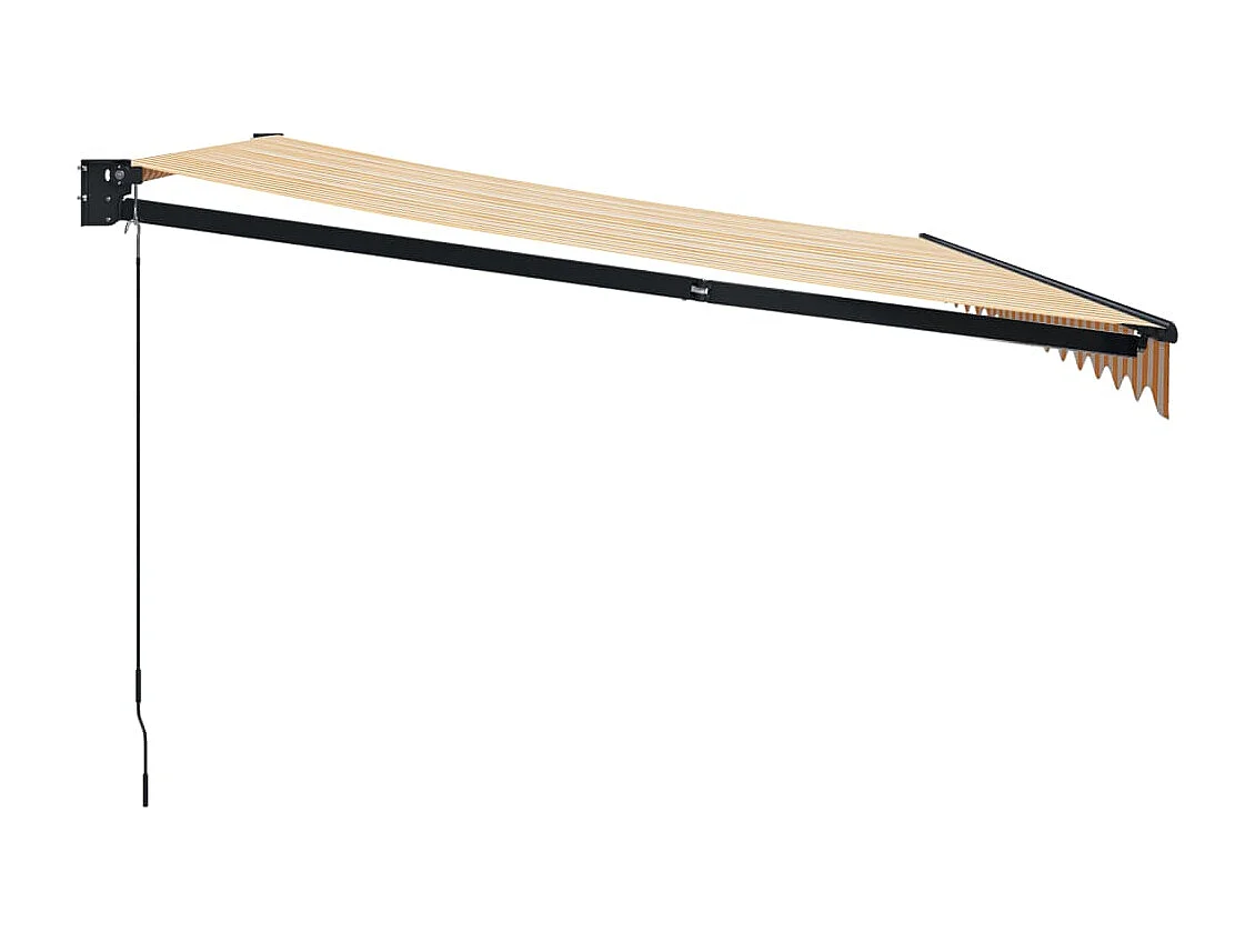 Tenda Sole Retrattile Gialla e Bianca 4x3 m Tessuto e Alluminio