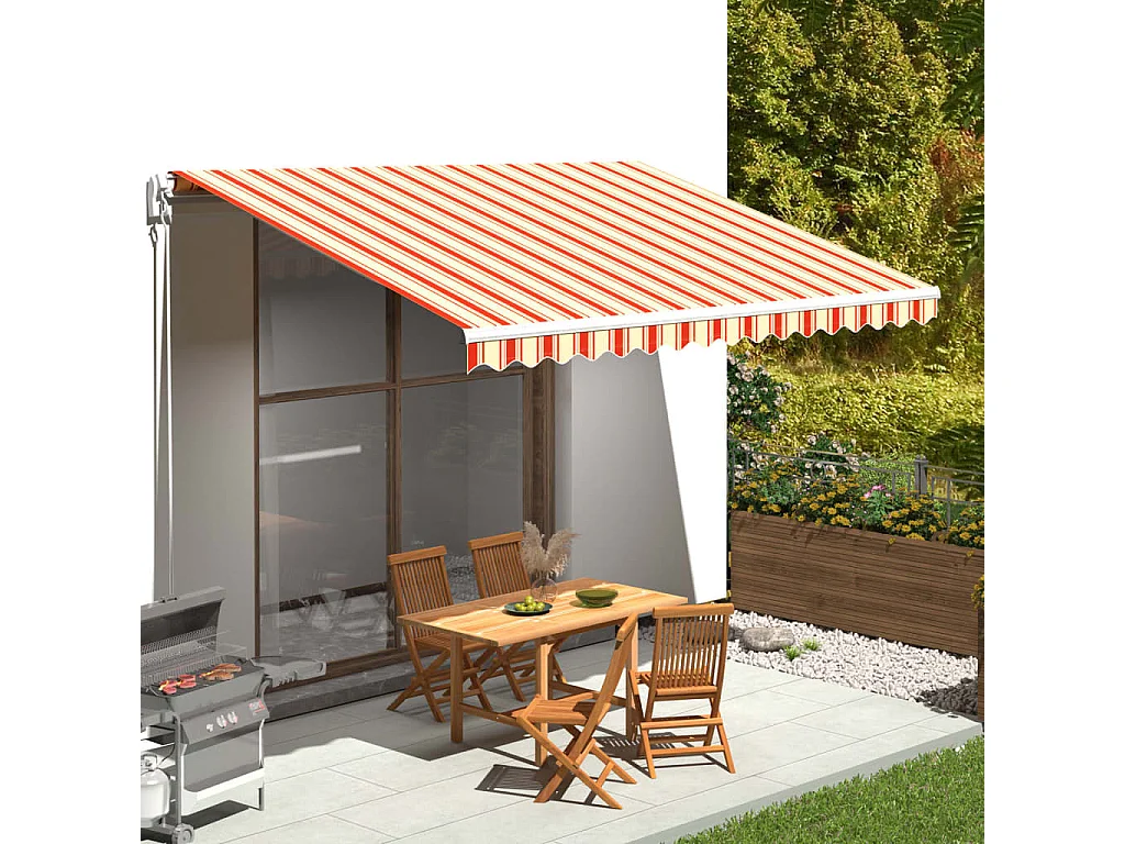 Tissu de remplacement pour auvent Jaune et orange 4,5x3,5 m
