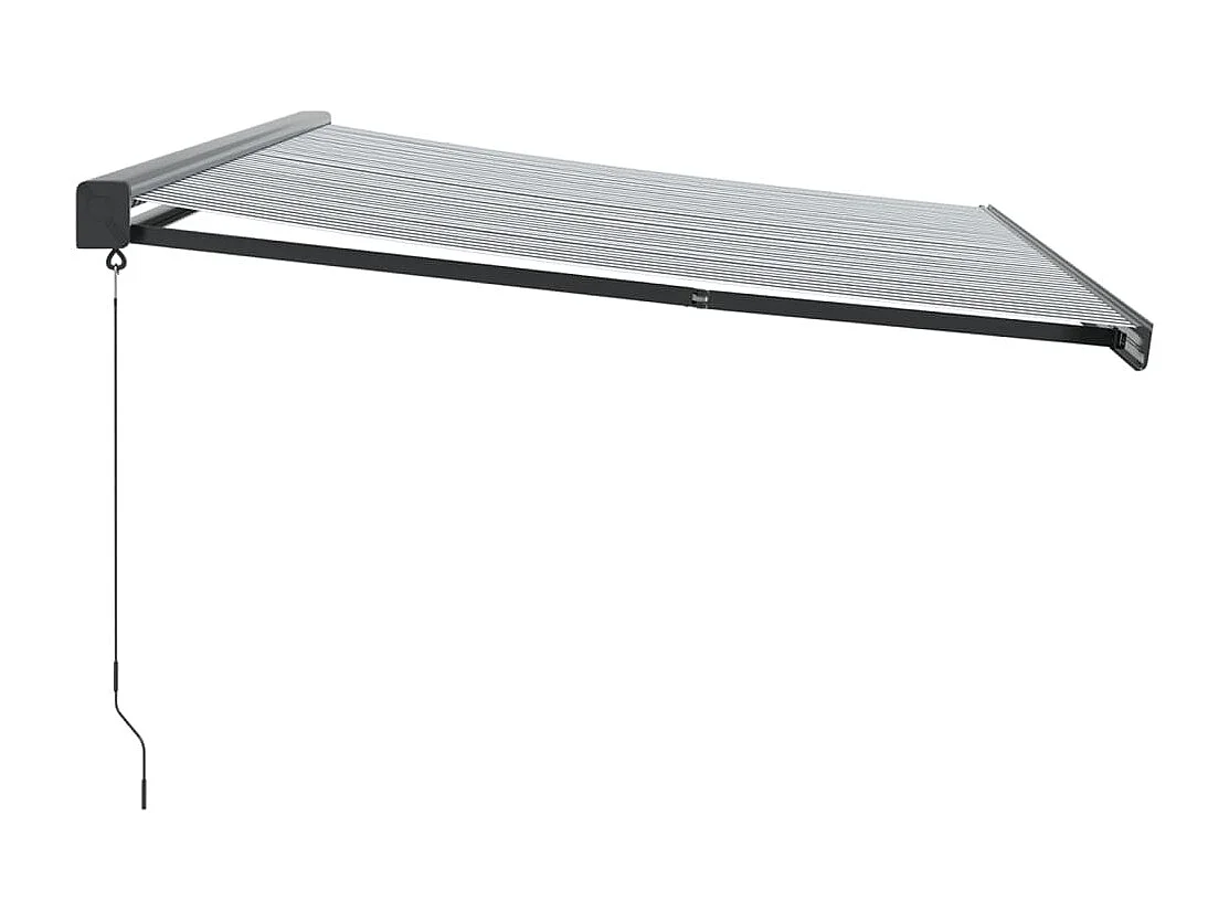 Toldo retrátil 5x3 m tecido e alumínio antracite e branco