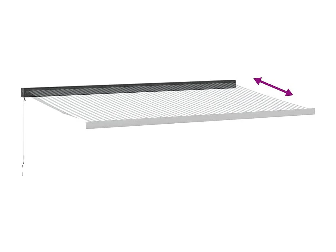 Toldo retrátil 5x3 m tecido e alumínio antracite e branco