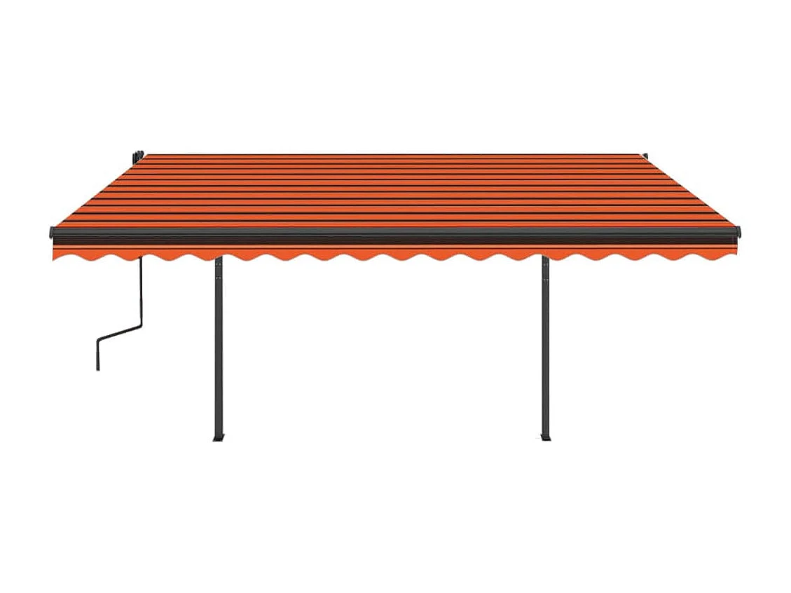 Toldo retrátil manual com luzes LED 4x3,5 m laranja e castanho
