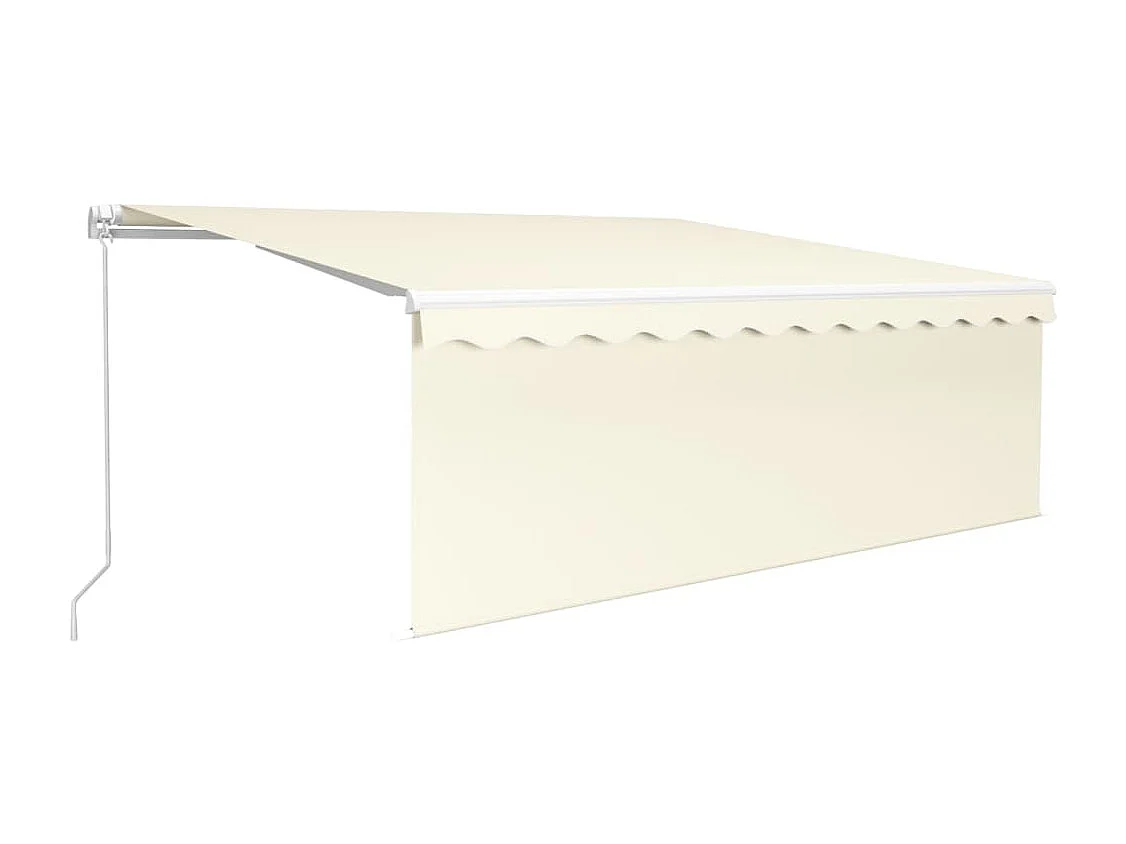 Auvent manuel rétractable avec store et LED 4,5x3 m Crème