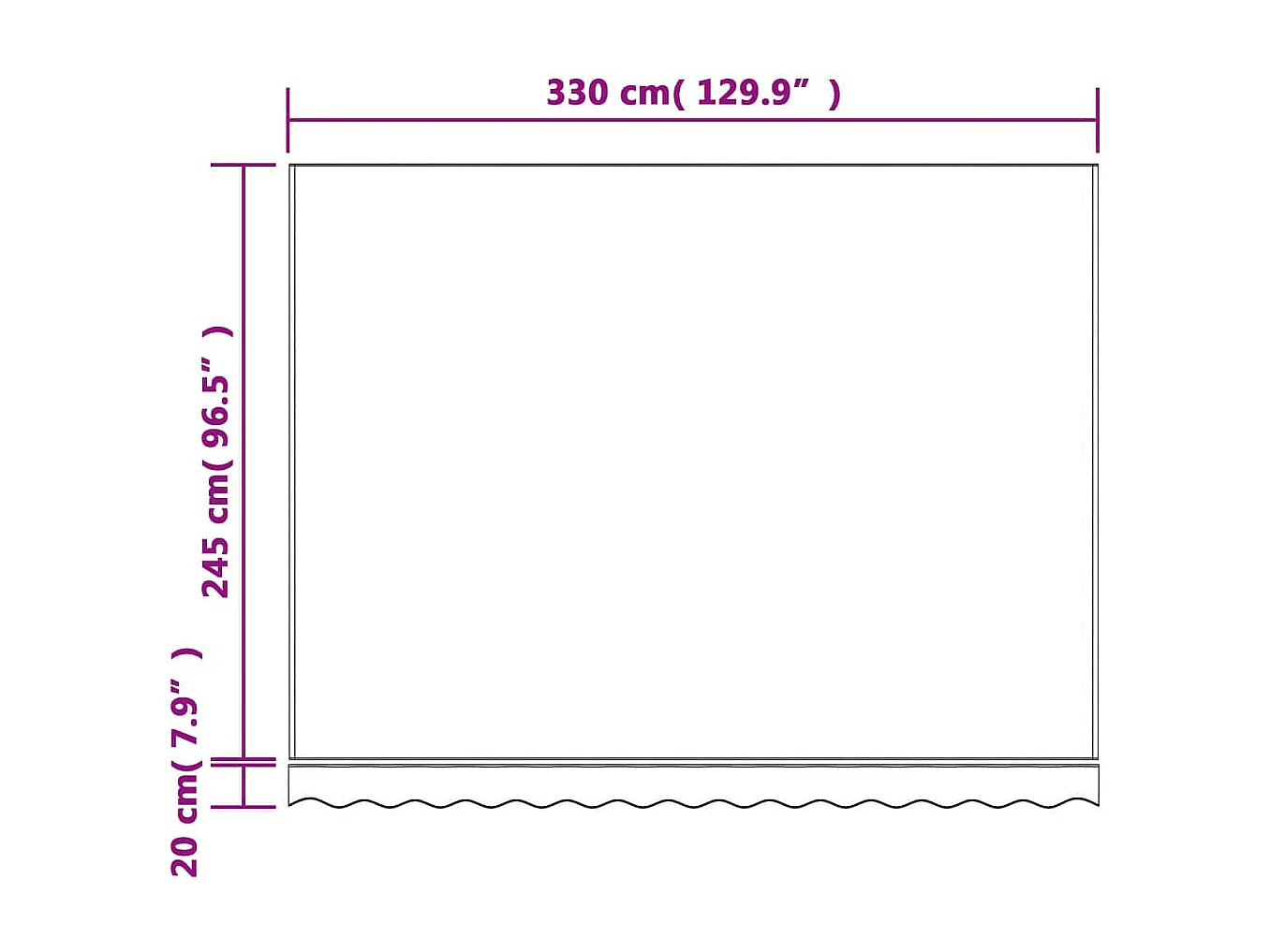 Tissu de remplacement pour auvent rayures rouges et blanches