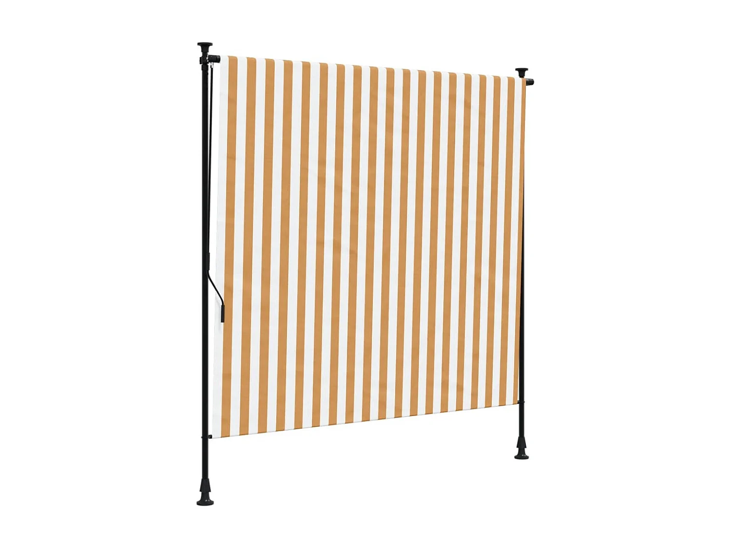 Store roulant d'extérieur orange et blanc 150x270cm tissu acier
