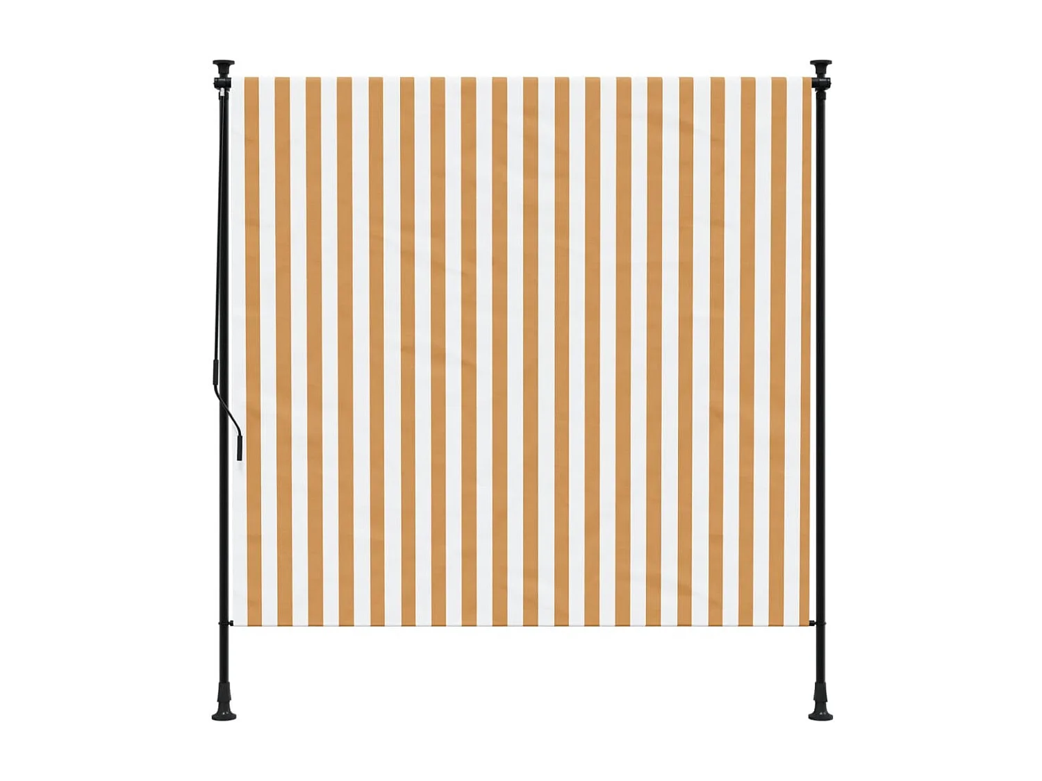 Store roulant d'extérieur orange et blanc 150x270cm tissu acier