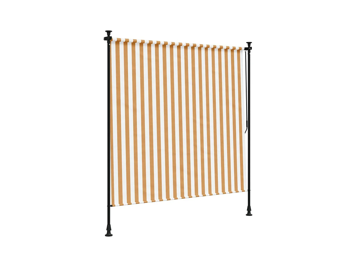 Store roulant d'extérieur orange et blanc 150x270cm tissu acier
