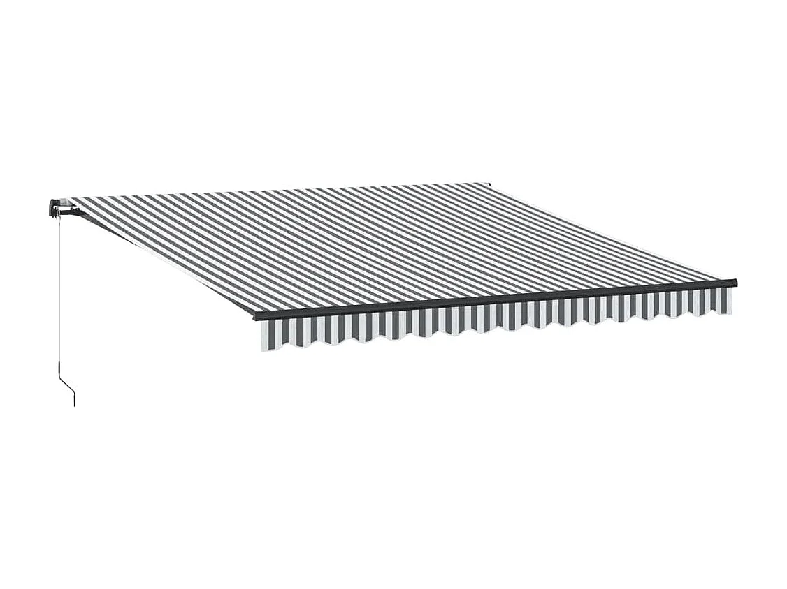 Tenda da Sole Retrattile Manuale Antracite e Bianco 400x300 cm