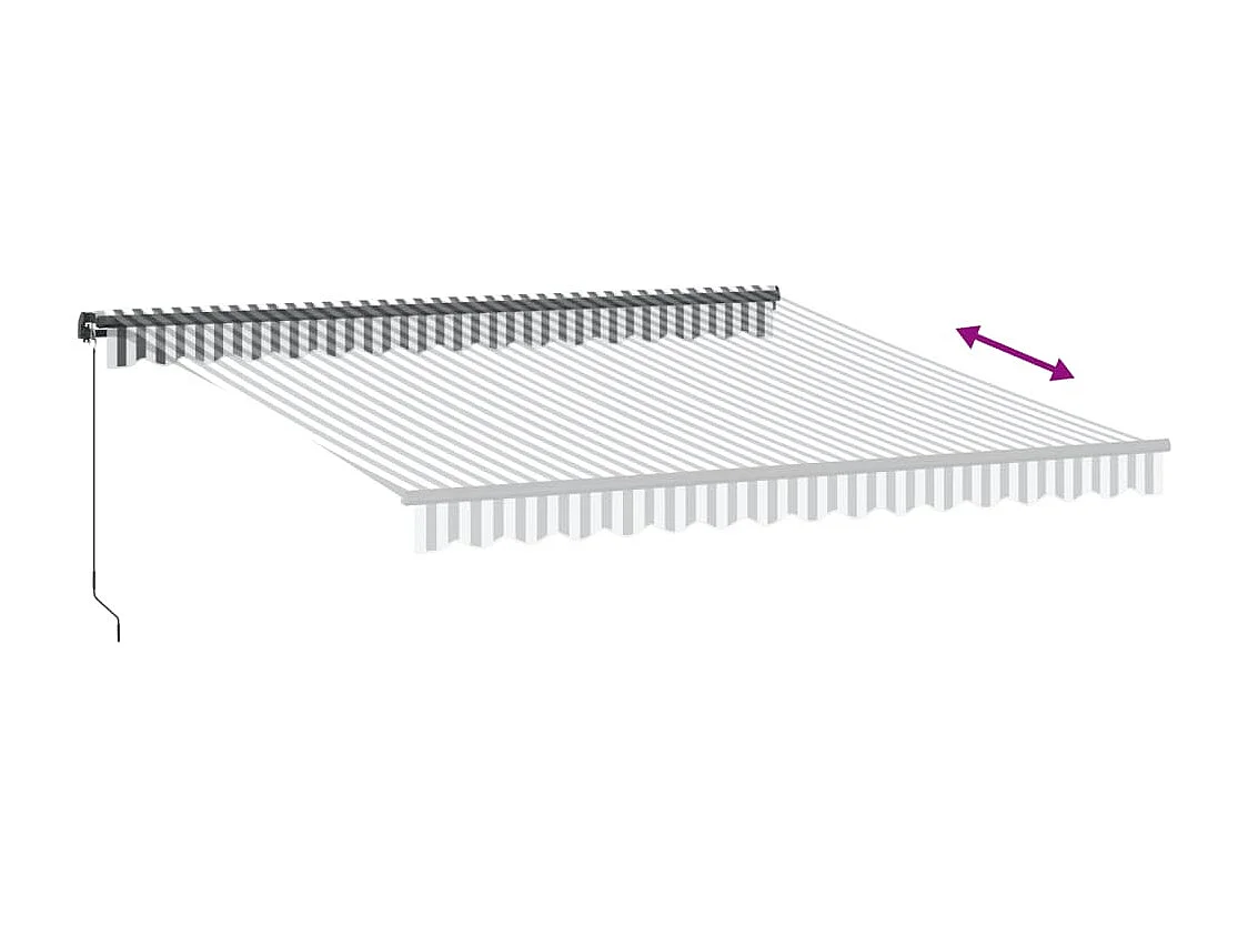 Tenda da Sole Retrattile Manuale Antracite e Bianco 400x300 cm