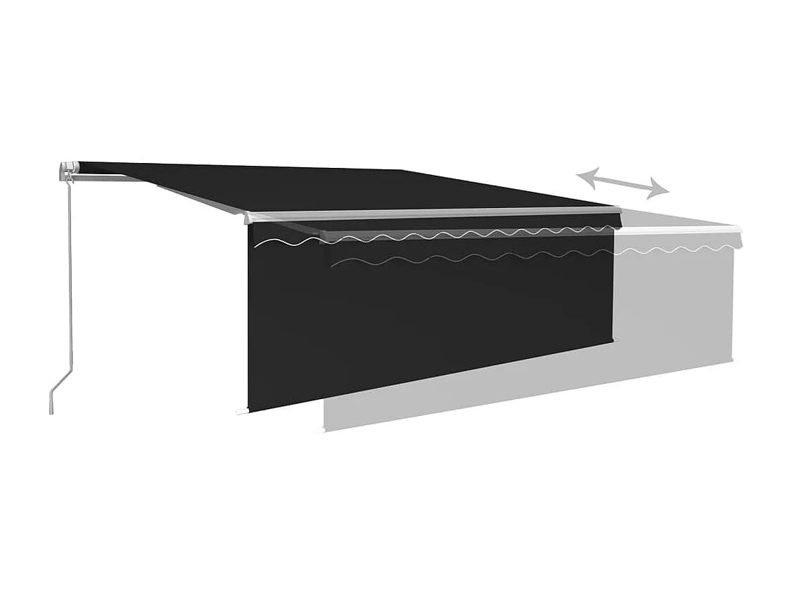 Tenda da Sole Retrattile Manuale con LED 4,5x3 m Antracite