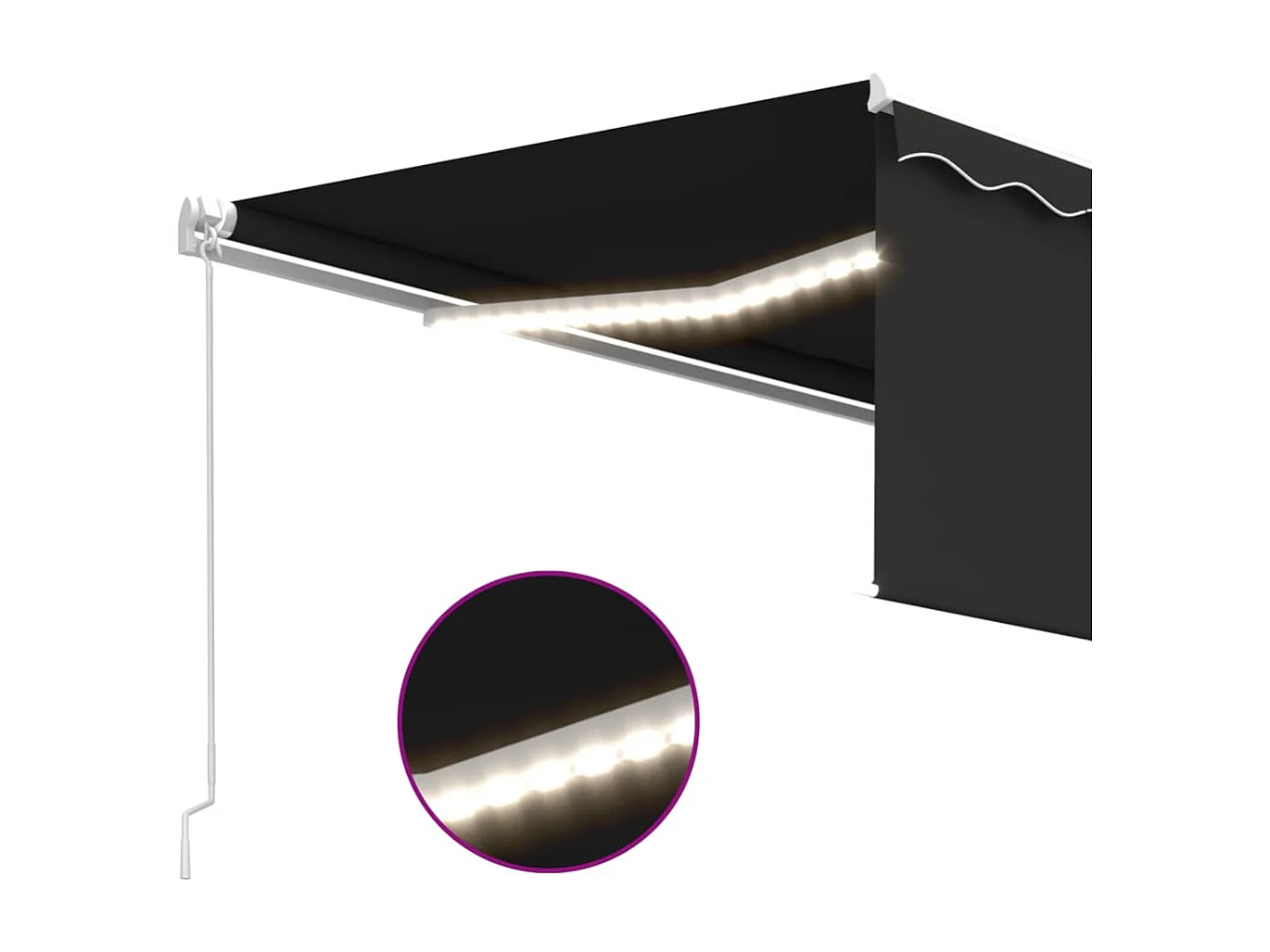 Tenda da Sole Retrattile Manuale con LED 4,5x3 m Antracite