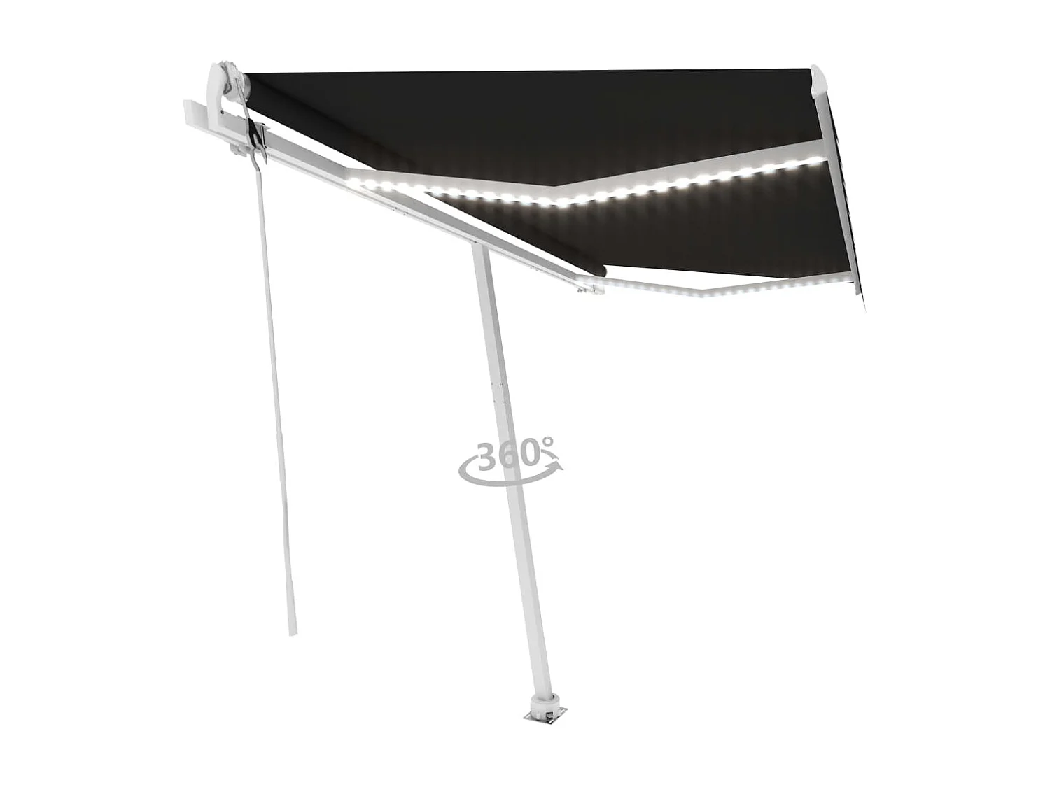 Toldo automático com LED e sensor de vento 400x300 cm antracite