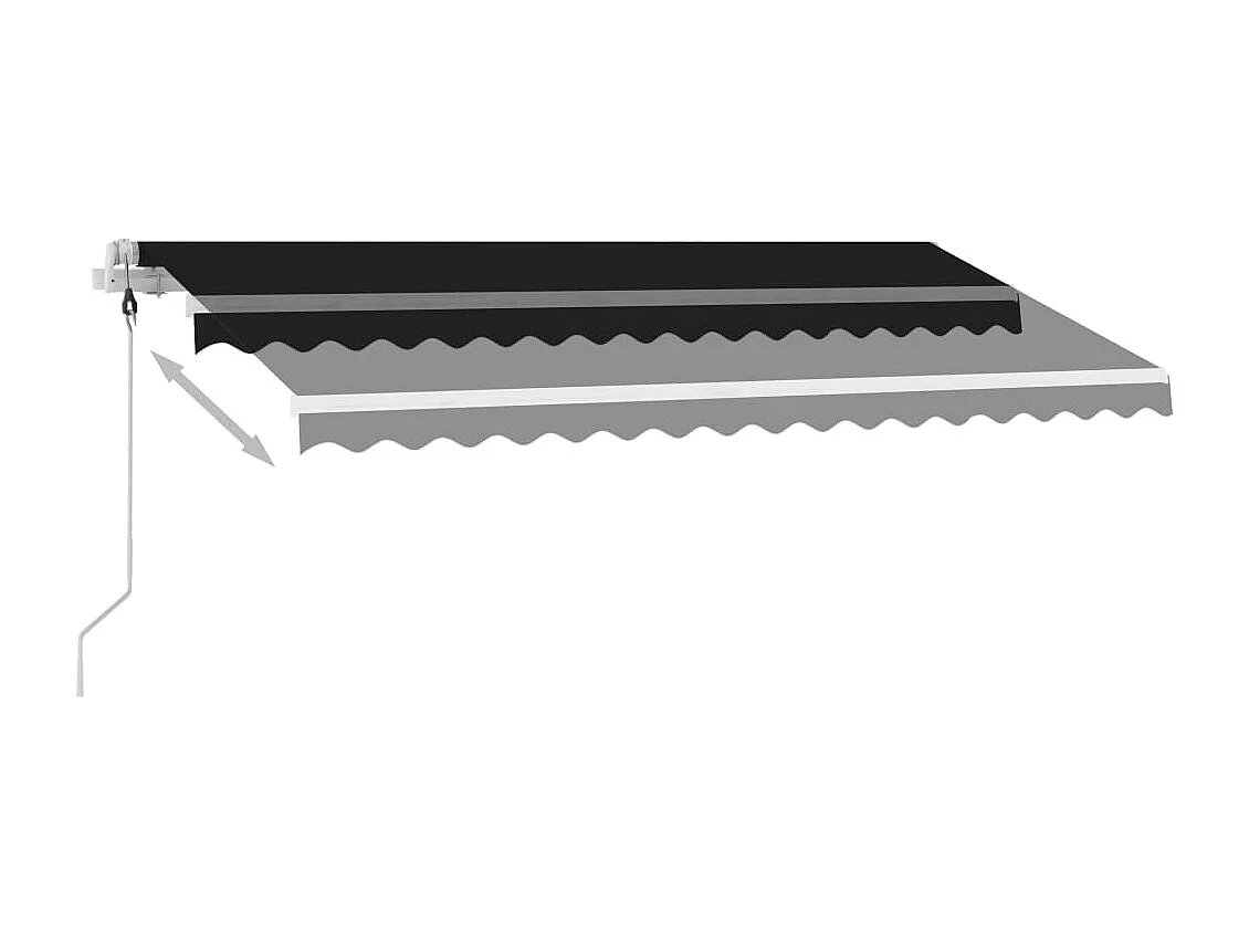 Toldo automático com LED e sensor de vento 400x300 cm antracite