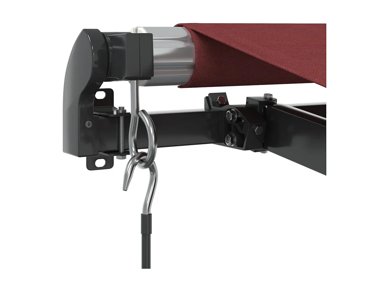 Auvent manuel rétractable avec LED bordeaux 400x300 cm