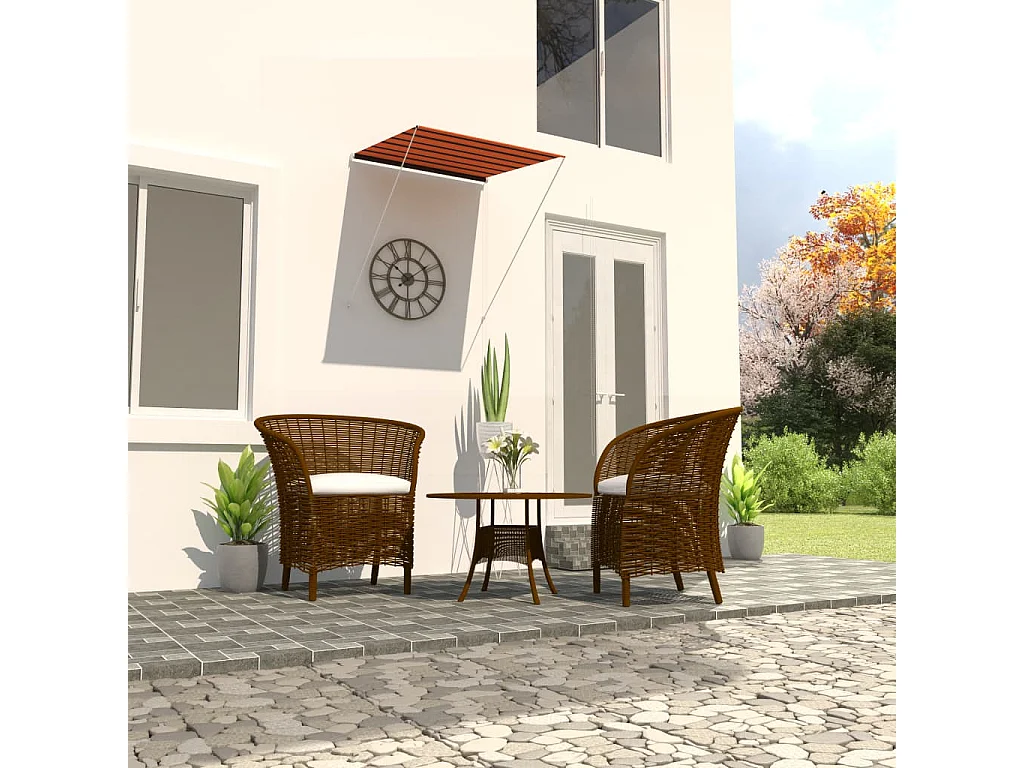 Auvent rétractable 100x150 cm Orange et marron