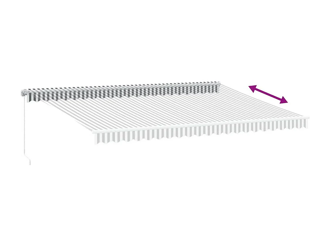 Auvent manuel rétractable anthracite et blanc 500x350 cm