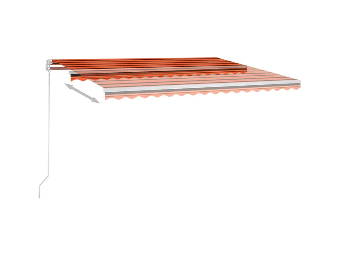 Markise Manuell Einziehbar mit LED 400x350 cm Orange und Braun